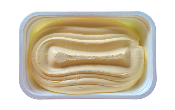 Margarine in a tub.